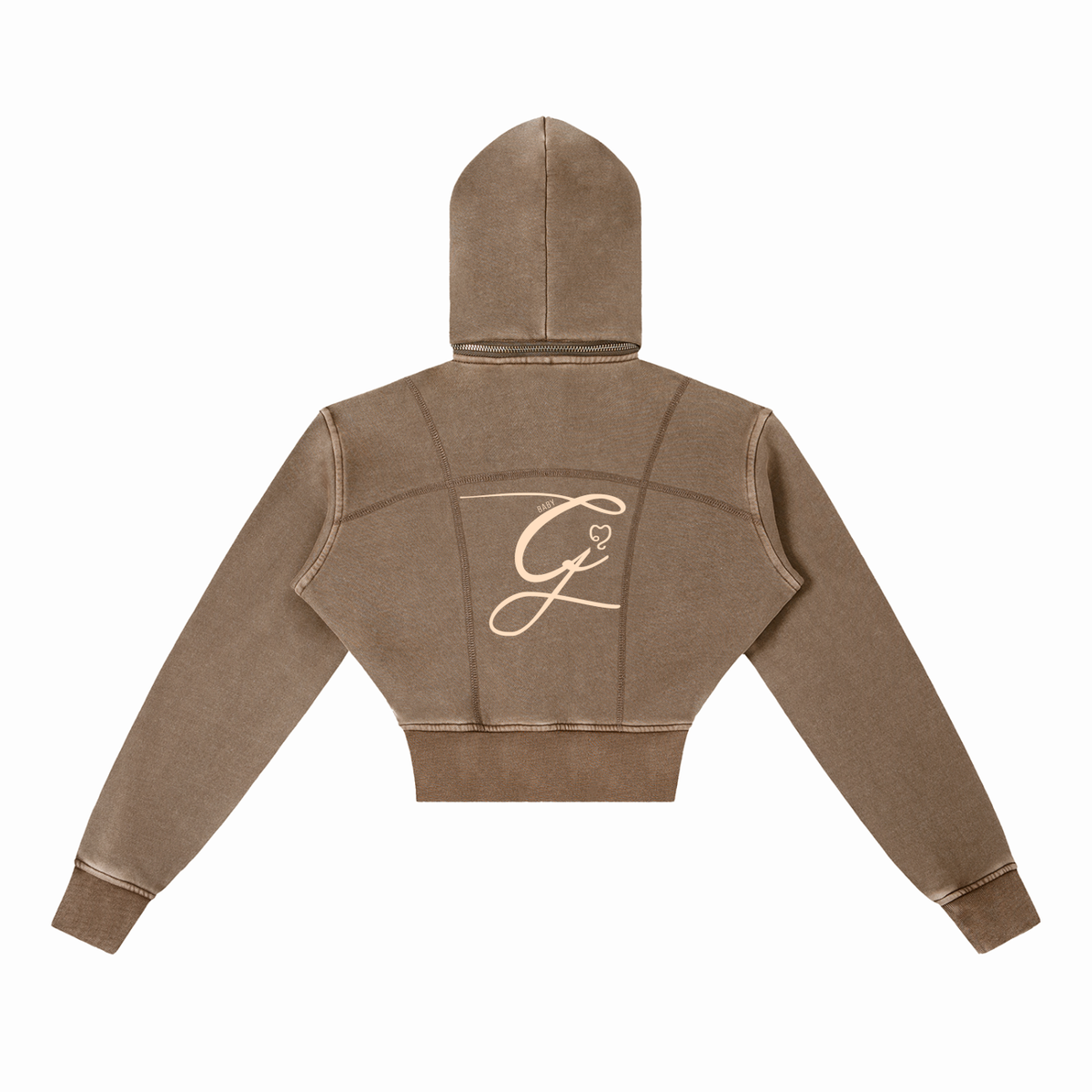 Washed Cropped Fleece Hoodie