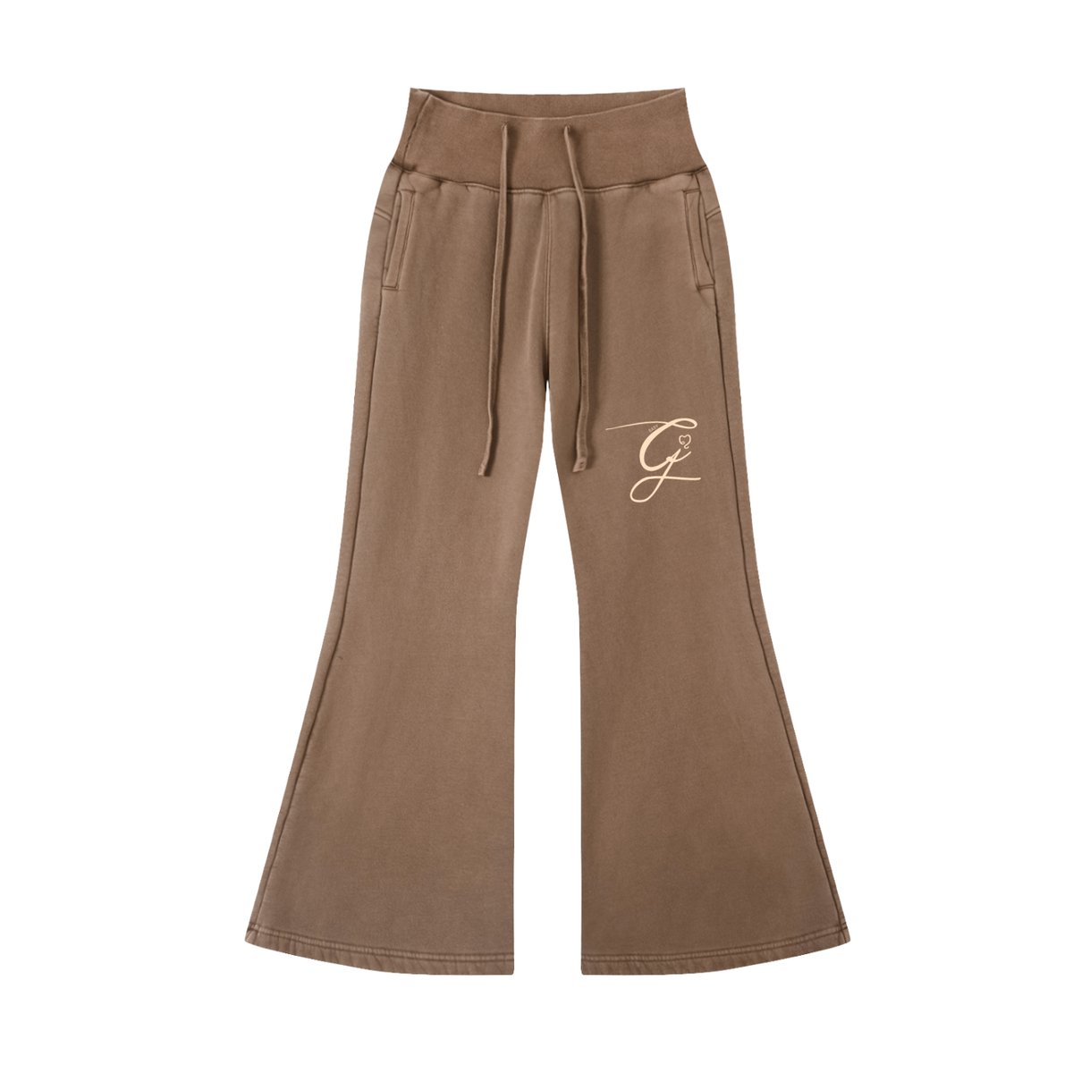 Washed Flared Fleece Pants
