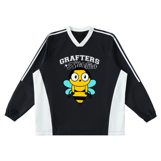 Grafters Athletica x Beezley. Color-Block V-Neck Long-Sleeve T-Shirt