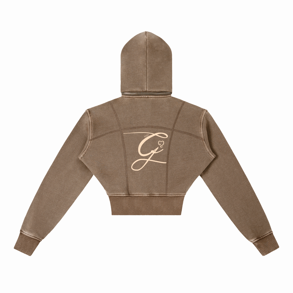 Baby G Washed Cropped Women’s Fleece Hoodie